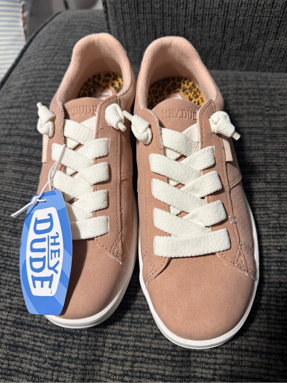 Hey Dude Women’s Pink Suede Lace-Up Sneakers